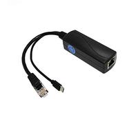 REVODATA Gigabit Micro USB PoE Splitter 5V 2.4A Output, IEEE 802.3af Standard 10,100,1000Mbps for USB Charging Cable RJ45 Port Power Over Ethernet Splitter Adapter (USB0502G Black)