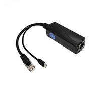 REVODATA Gigabit Micro USB PoE Splitter 5V 3A, IEEE 802.3af/at Standard 10/100/1000Mbps for Raspberry Pi 3B, Tablets, Dropcam Power Over Ethernet USB Splitter Adapter (USB0503G Black)