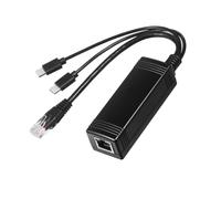 REVODATA Gigabit PoE Splitter with Dual Type C Output, USB-C Total Output 5V/4A Max, Comply IEEE 802.3af/at, 10/100/1000Mbps, Plug and Play, for IP Camera, Wireless AP (PD3010G)