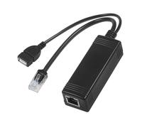 REVODATA PoE Splitter with 5V USB-A Output and PoE Output, 48V to 5V/3A USB Type A Female, total 30W Output, Comply IEEE 802.3af/at, 10/100Mbps, for IP Cameras & Wireless AP(PD3008B)