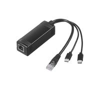 REVODATA PoE Splitter with Dual Type C Output, Comply IEEE 802.3af/at, USB-C 12V 2.5A Max Output, total 30W Output, 10/100Mbps, Plug and Play for IP Security Camera, Wireless AP (PD3009)