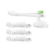 REVODATA Waterproof PoE Combiner Splitter, 2 PoE Input & 2 PoE Output by 1 Cable, Powered from PoE Switch, PoE NVR, Work with PoE camera, Mode A & B Compatible (WCP102)