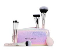 Revolution Beauty Glam Up Brush Gift Set, 7-Piece Eye, Face & Cheek Makeup Brush Collection With Makeup Bag, Vegan & Cruelty-Free