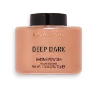 Revolution Beauty London, Loose Baking Powder, Prolongs Makeup Wear, Setting Deep Dark, For Dark Skin tones, 32g