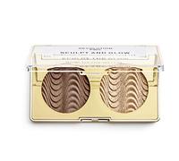 Revolution Beauty London Pro, Sculpt and Glow, Face Palette, Savanna Nights, 2 Shades, 4g