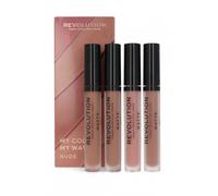 Revolution Beauty My Colour My Way Matte Lip Kit Nude - 4-Piece Matte Lipstick Set in Hustle, Featured, Wow & Darling