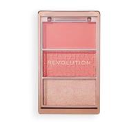 Revolution, Blush Icon Palette, Cream & Pressed Powder Blusher, Highly Pigmented, Face Palette, Vegan & Cruelty-Free, 3 Shades, Authentic Peach