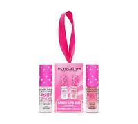 Revolution Candy Pink and Glaze Clear Lips Duo, Plumping Lip Gloss Gift Set | Includes 2 Mini Plumping Lip Glosses, Gift for Her, Vegan & Cruelty-Free