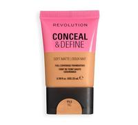 Revolution Conceal and Define Soft Matte Tube Foundation, Full Coverage Makeup, Even Skin Appearance & Control Shine, F9.5NC, 23ml