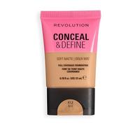 Revolution Conceal and Define Soft Matte Tube Foundation, Full Coverage Makeup, Even Skin Appearance & Control Shine, F7.2NW, 23ml