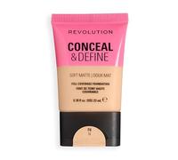 Revolution Conceal and Define Soft Matte Tube Foundation, Full Coverage Makeup, Even Skin Appearance & Control Shine, F6N, 23ml