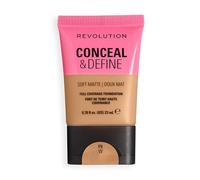 Revolution Conceal and Define Soft Matte Tube Foundation, Full Coverage Makeup, Even Skin Appearance & Control Shine, F9W, 23ml
