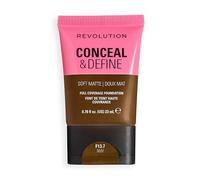 Revolution Conceal and Define Soft Matte Tube Foundation, Full Coverage Makeup, Even Skin Appearance & Control Shine, F13.7NW, 23ml