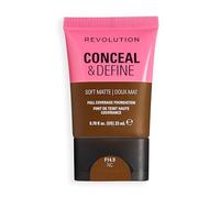 Revolution Conceal and Define Soft Matte Tube Foundation, Full Coverage Makeup, Even Skin Appearance & Control Shine, F14.9NC, 23ml
