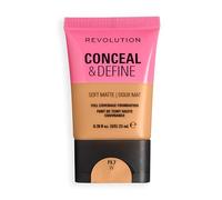 Revolution Conceal and Define Soft Matte Tube Foundation, Full Coverage Makeup, Even Skin Appearance & Control Shine, F9.7W, 23ml