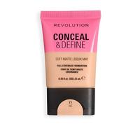 Revolution Conceal and Define Soft Matte Tube Foundation, Full Coverage Makeup, Even Skin Appearance & Control Shine, F7NC, 23ml