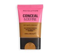 Revolution Conceal and Define Soft Matte Tube Foundation, Full Coverage Makeup, Even Skin Appearance & Control Shine, F10.9W, 23ml