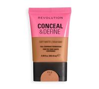 Revolution Conceal and Define Soft Matte Tube Foundation, Full Coverage Makeup, Even Skin Appearance & Control Shine, F11.2W, 23ml