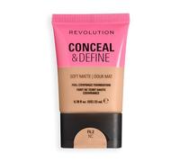 Revolution Conceal and Define Soft Matte Tube Foundation, Full Coverage Makeup, Even Skin Appearance & Control Shine, F6.2NC, 23ml