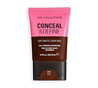Revolution Conceal and Define Soft Matte Tube Foundation, Full Coverage Makeup, Even Skin Appearance & Control Shine, F19NW, 23ml
