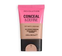 Revolution Conceal and Define Soft Matte Tube Foundation, Full Coverage Makeup, Even Skin Appearance & Control Shine, F4C, 23ml