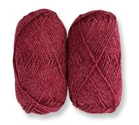 Revolution Fibers - Set of 2 Gorgeous DK Weight Yarn Skeins | 80% Merino Wool, 20% Silk Yarn Blend | DK Weight #3, 240 Yards in Total | Soft for Knitting, Crocheting & Weaving (Wildfire Red)