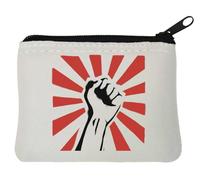 Revolution Fist Black and Red Logo Neoprene Coin Purse Pouch 10x11cm White