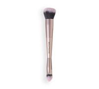 Revolution Flawless Flex Duo Brush, Dual-Ended Makeup Brush, Synthetic Bristles, For Blending & Buffing, Vegan