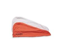 Revolution Haircare London Microfibre Hair towel Wrap, 2 in a Pack, Fast Drying and Reduces Frizz, Absorbent Turban towel, White/Coral