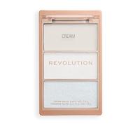 Revolution Highlight Icon Palette, Trio of Cream, Powder and Shimmer, Buildable Pigment to Highlight with Ease, White Wishes, 2.8g