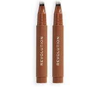 Revolution, Instant Brow Hair Pen, Precision Applicator for Hair-Like Strokes, Long-Lasting Eyebrow Pen, Warm Brown, Vegan & Cruelty-Free, 1.8ml (Pack of 2)