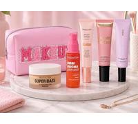 Revolution Makeup Gift Set with Bag, 5 Primers Including Retinol Rescue, Ceramide, Kombucha and Radiant Pink