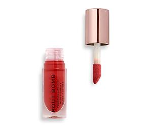 Revolution Makeup Pout Bomb Plumping Gloss, High Shine, Rich Pigment, Soft Tingle Effect, Juicy Red
