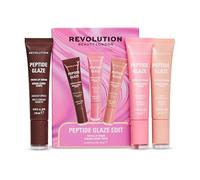 Revolution Peptide Glaze Edit, Tinted Lip Serum Trio, Gift Set | Makeup Set, 3 Full-Size Hydrating Balms with Hyaluronic Acid & Peptides for Soft Lips, Stocking Filler, Vegan & Cruelty-Free