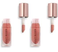 Revolution Pout Bomb Plumping Gloss Kiss Nude (Pack of 2)