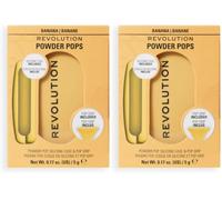 Revolution Powder Pops, Powder Compact, Blurs Skin & Controls Shine, Acai Berry & Hyaluronic Acid, Includes Case & Pop Grip, Vegan & Cruelty-Free, Yellow, 5g (Pack of 2)