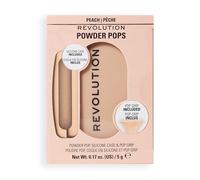 Revolution Powder Pops, Powder Compact, Blurs Skin & Controls Shine, Acai Berry & Hyaluronic Acid, Includes Case & Pop Socket, Vegan & Cruelty-Free, Peach, 5g
