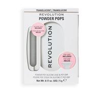Revolution Powder Pops, Powder Compact, Blurs Skin & Controls Shine, Acai Berry & Hyaluronic Acid, Includes Case & Pop Grip, Vegan & Cruelty-Free, Translucent, 5g