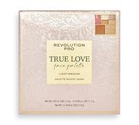 Revolution Pro, True Love Eye & Face Palette, Face Blusher/Bronzer/Highlighter, x4 Eyeshadow Pans, 7 Pan Multi-Use Makeup Palette, Matte & Shimmer Finish, Light - Medium Skin Tones