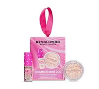 Revolution Shimmer Lip & Ch uo, Mini Highlighter & Milky Plumping Gloss | Includes A Mini Highlighter & Plumping Lip Gloss, Gift for Her, Vegan & Cruelty-Free