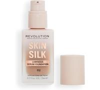 Makeup Revolution, Skin Silk Serum Foundation, Light to Medium Coverage, Contains Hyaluronic Acid, F12, 23ml