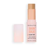 Revolution Skin Silk Glow Tint Sheer Foundation Stick, For Luminous Skin, Banish Blemishes & Smooth Fine Lines, Medium Tan Warm, 8g