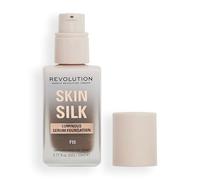 Revolution Skin Silk Radiant Satin Serum Foundation, F15NC Dark Skin Tones | Buildable Coverage, Hydrating Hyaluronic Acid for a Natural Finish, Vegan & Cruelty-Free, 23ml