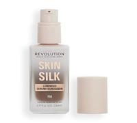 Revolution Skin Silk Radiant Satin Serum Foundation, F16NW Dark Skin Tones | Buildable Coverage, Hydrating Hyaluronic Acid for a Natural Finish, Vegan & Cruelty-Free, 23ml