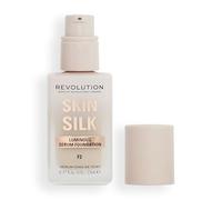 Revolution Skin Silk Radiant Satin Serum Foundation, F2NC Fair Skin Tones | Buildable Coverage, Hydrating Hyaluronic Acid for a Natural Finish, Vegan & Cruelty-Free, 23ml