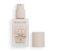 Revolution Skin Silk Radiant Satin Serum Foundation, F3N Fair Skin Tones | Buildable Coverage, Hydrating Hyaluronic Acid for a Natural Finish, Vegan & Cruelty-Free, 23ml