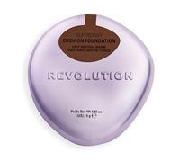 Revolution Superdewy Cushion Foundation, Lightweight Buildable Coverage, Dewy Hydrated Finish for Flawless Glowing Complexion, Deep Neutral Warm, 9g