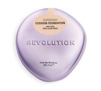 Revolution Superdewy Cushion Foundation, Lightweight Buildable Coverage, Dewy Hydrated Finish for Flawless Glowing Complexion, Fair Cool, 9g