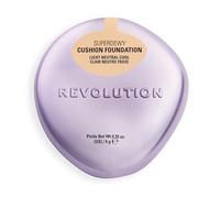 Revolution Superdewy Cushion Foundation, Lightweight Buildable Coverage, Dewy Hydrated Finish for Flawless Glowing Complexion, Light Neutral Cool, 9g