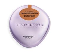Revolution Superdewy Cushion Foundation, Lightweight Buildable Coverage, Dewy Hydrated Finish for Flawless Glowing Complexion, Medium Tan Neutral, 9g